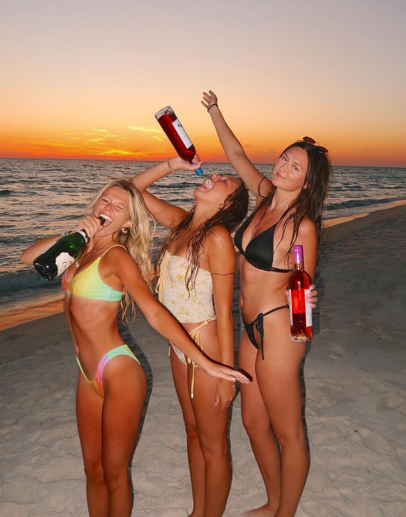 Bikini Wine Party On The Beach